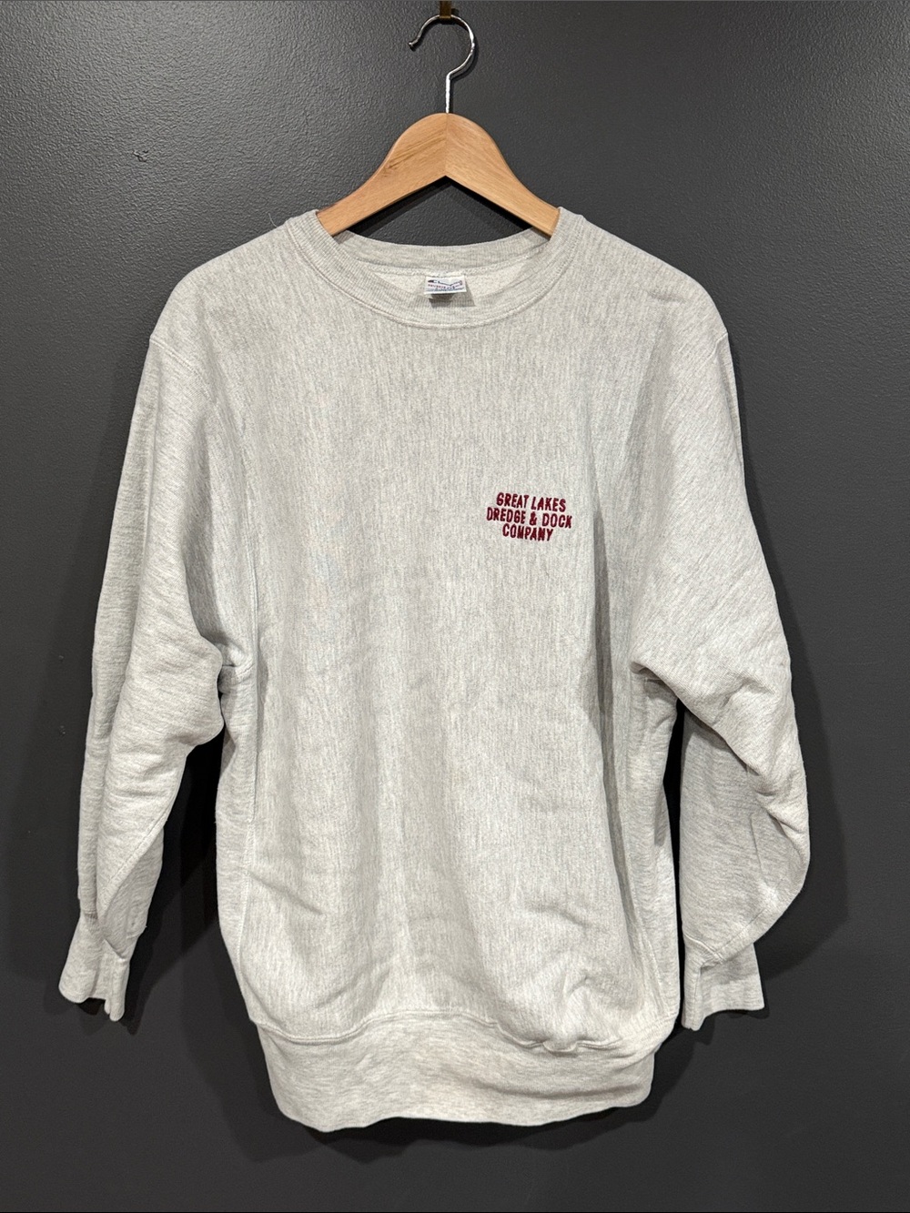 Great Lakes Dredge & Dock Company Light Gray Crewneck Sweatshirt Reverse Weave